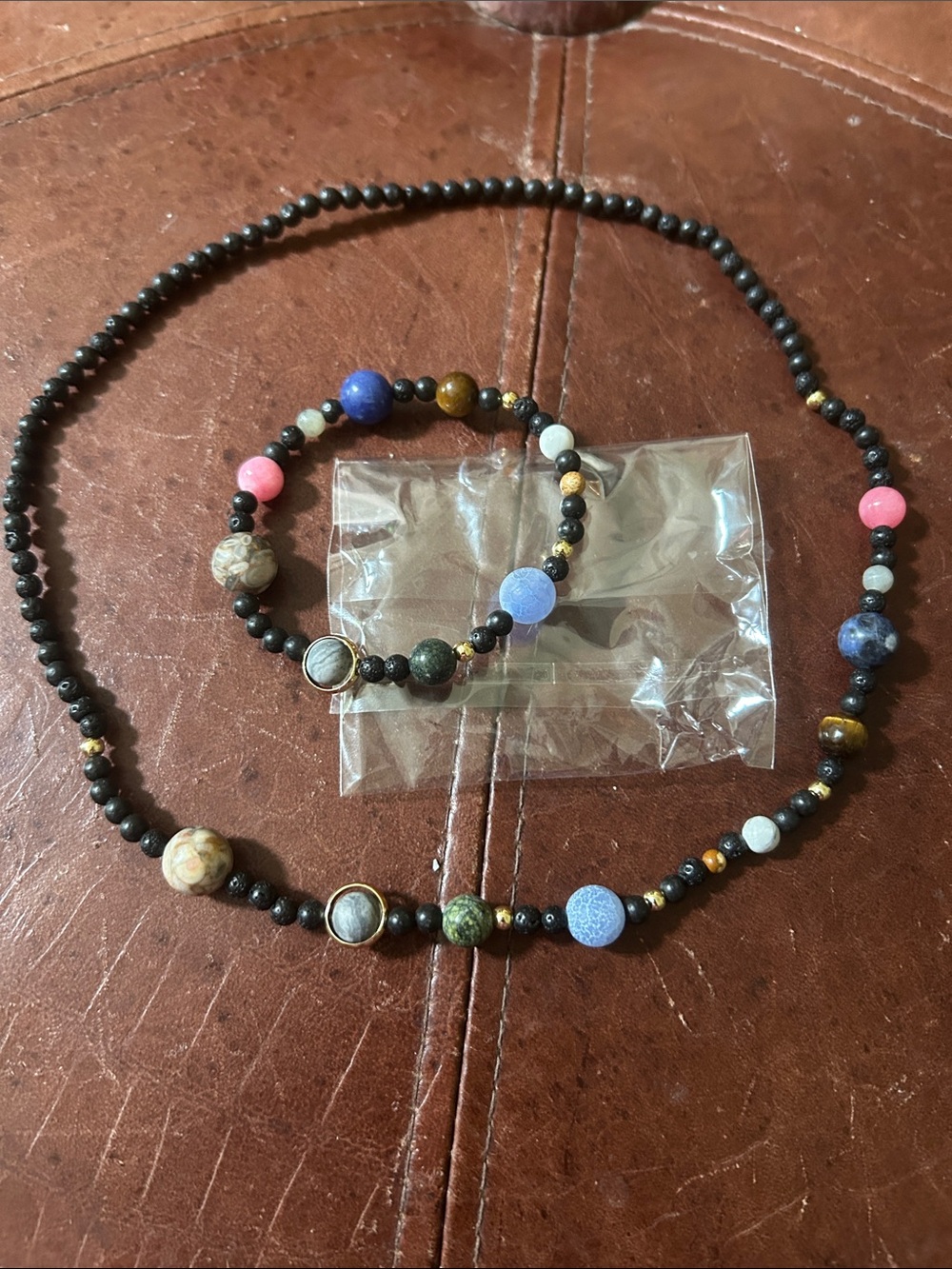 Solar system Beaded Necklace and Bracelet Set